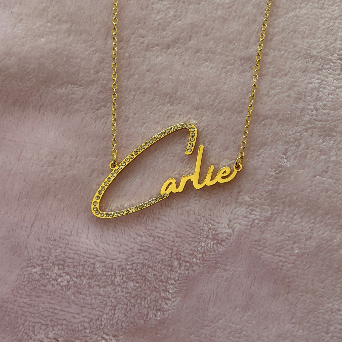 Diamond Cursive Nameplate Necklace