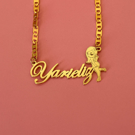 La Cherry SadGirlz Nameplate Necklace