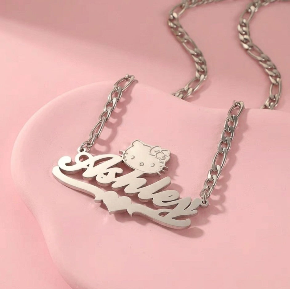 Hello Kitty Custom Nameplate Necklace