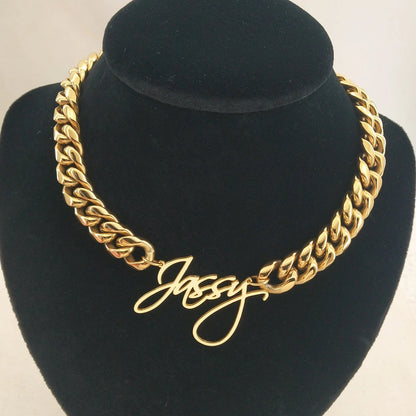 Big Chain Nameplate Necklace