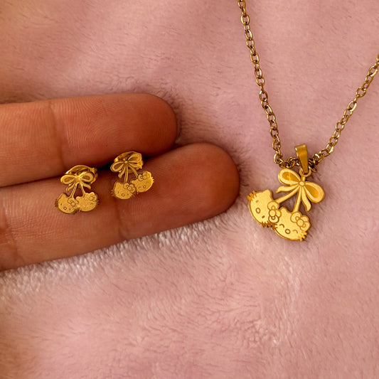 Dainty Cherry Hello Kitty Set