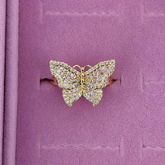 Pink Butterfly Ring