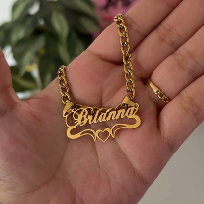 Open Heart Name Plate