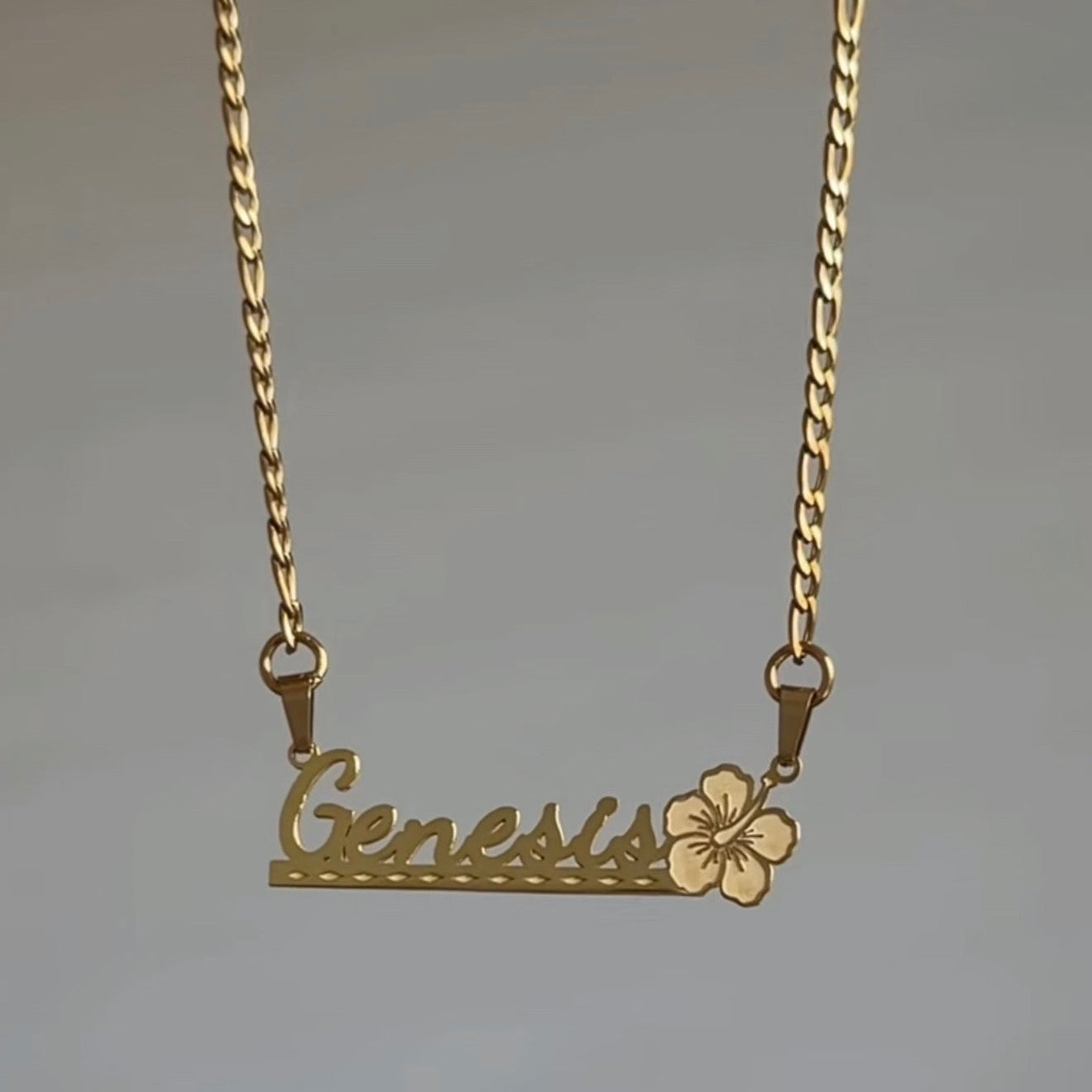 Plumeria Bar Nameplate Necklace