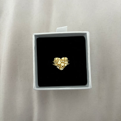 Diamond Cut Heart Nugget Ring
