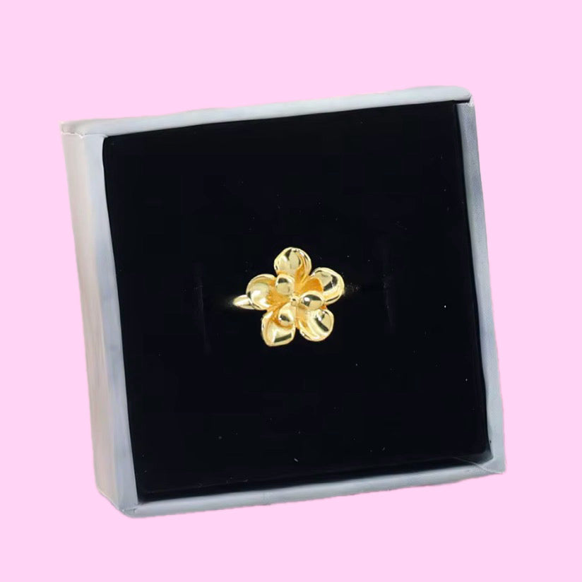 925 Sterling Silver Plumeria Ring