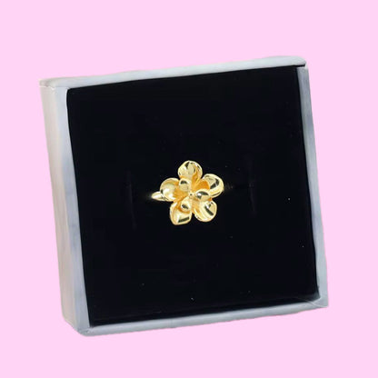 925 Sterling Silver Plumeria Ring