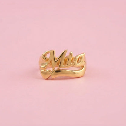 Heart Custom Name Ring