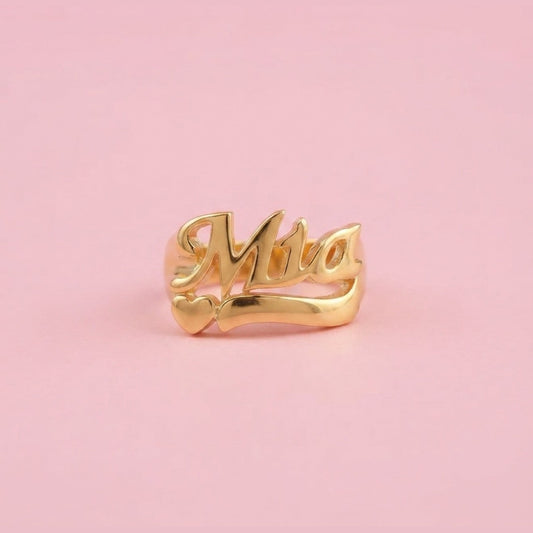 Heart Custom Name Ring