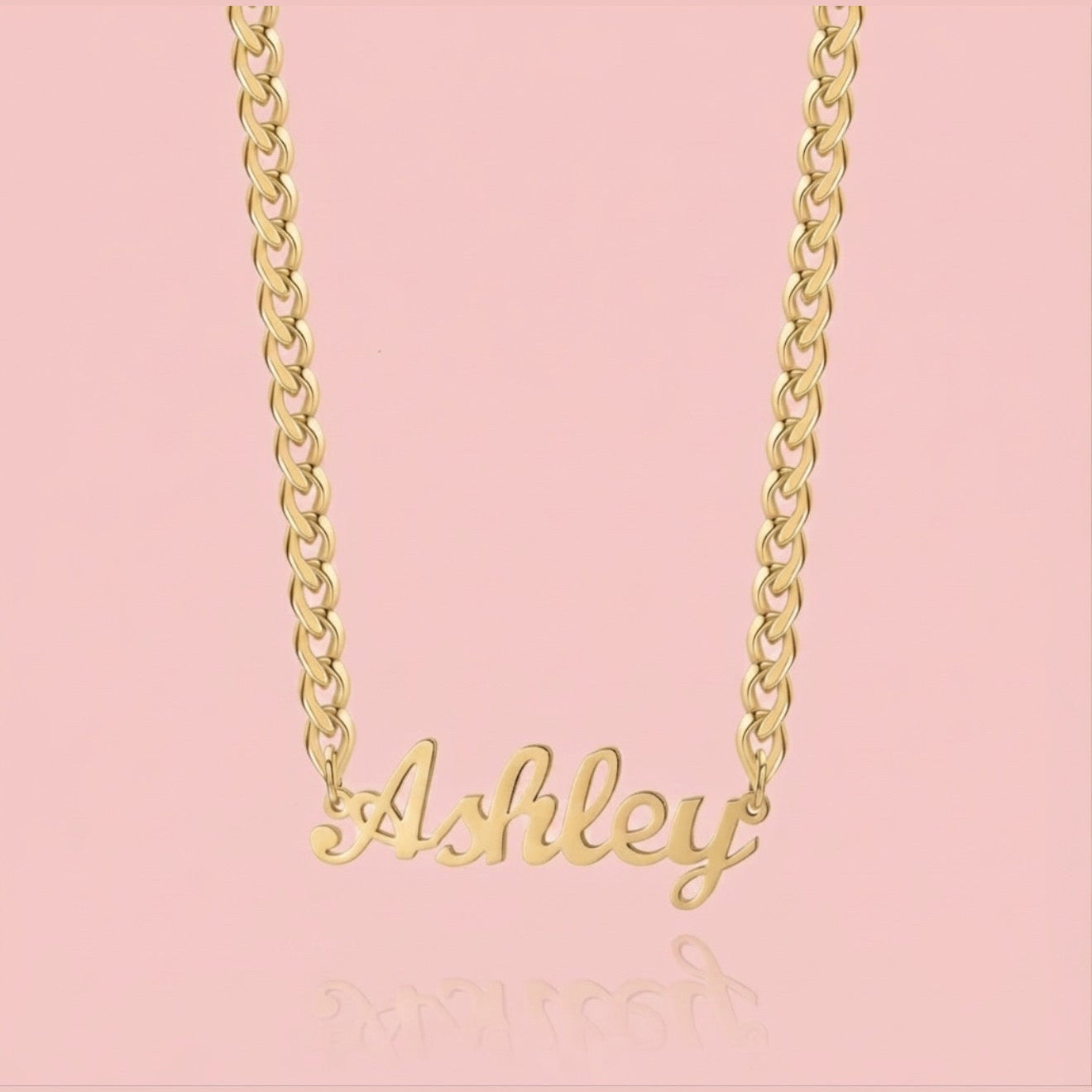 Cuban Link Nameplate Necklace