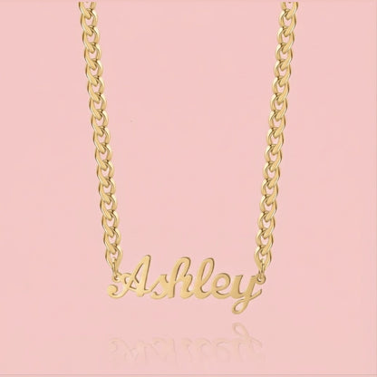 Cuban Link Nameplate Necklace