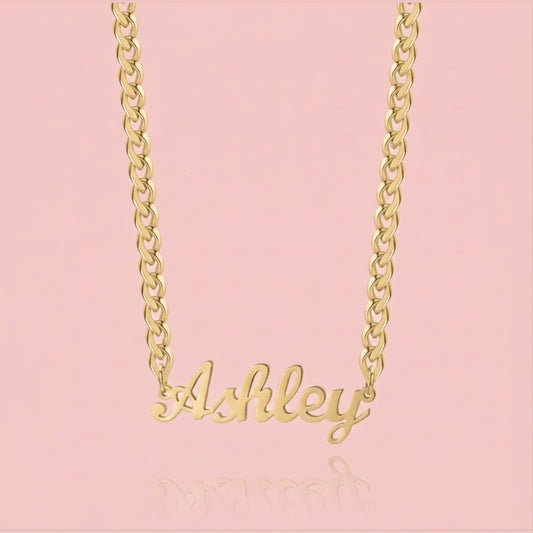 Cuban Link Nameplate Necklace