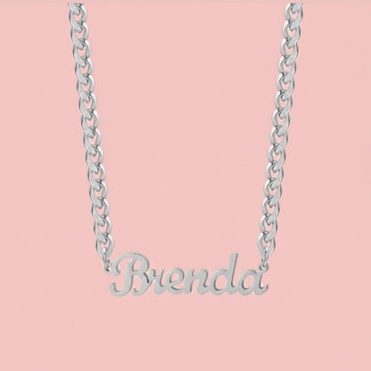 Cuban Link Nameplate Necklace