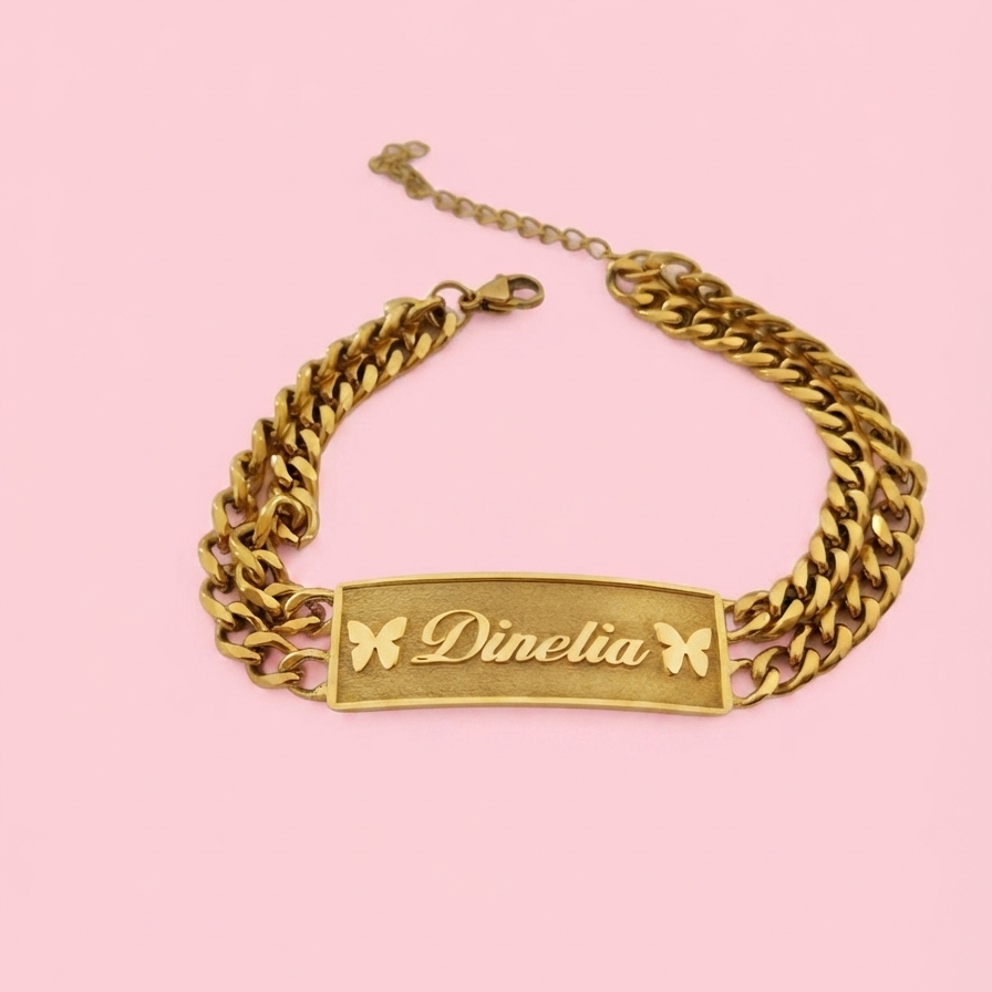 Butterfly Esclava Name Bracelet
