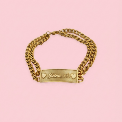 Heart Esclava Name Bracelet