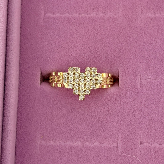 Heart Pixel Rolex Ring