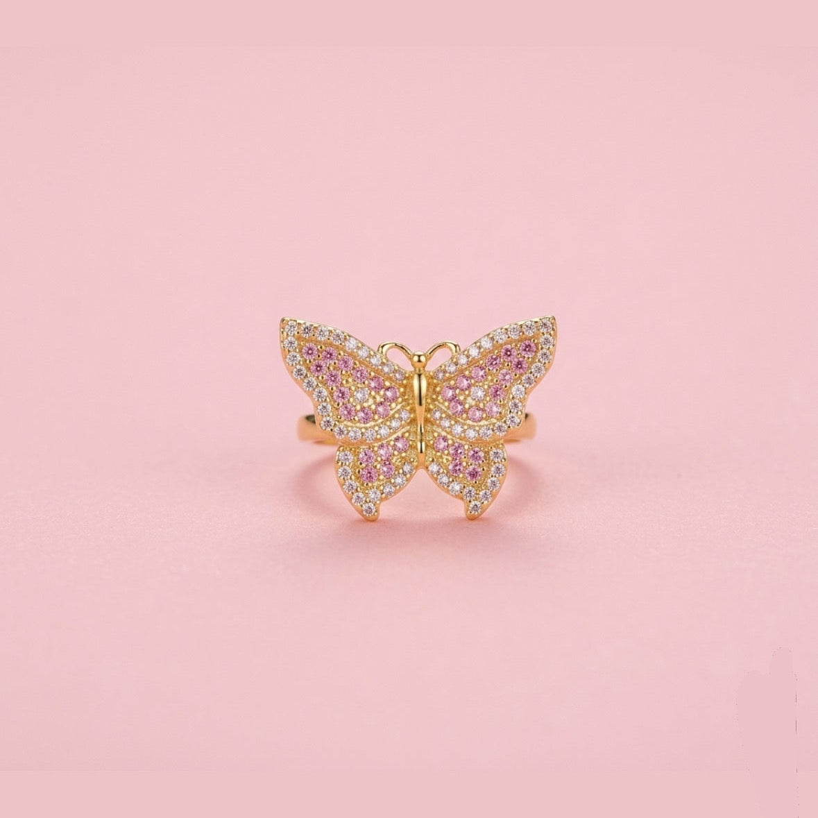 Pink Butterfly Ring