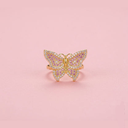 Pink Butterfly Ring