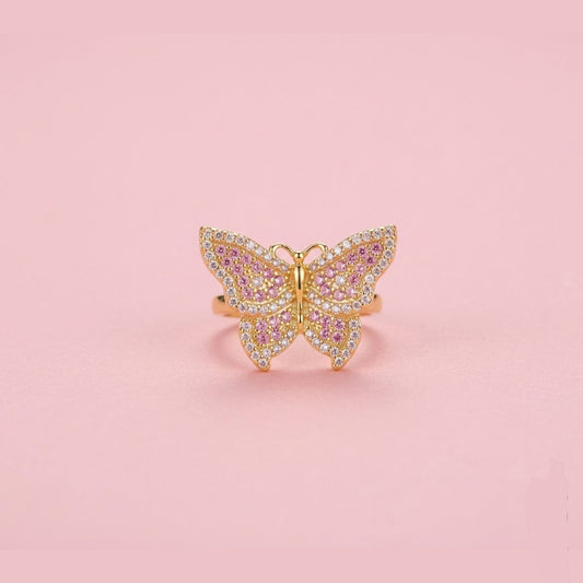 Pink Butterfly Ring