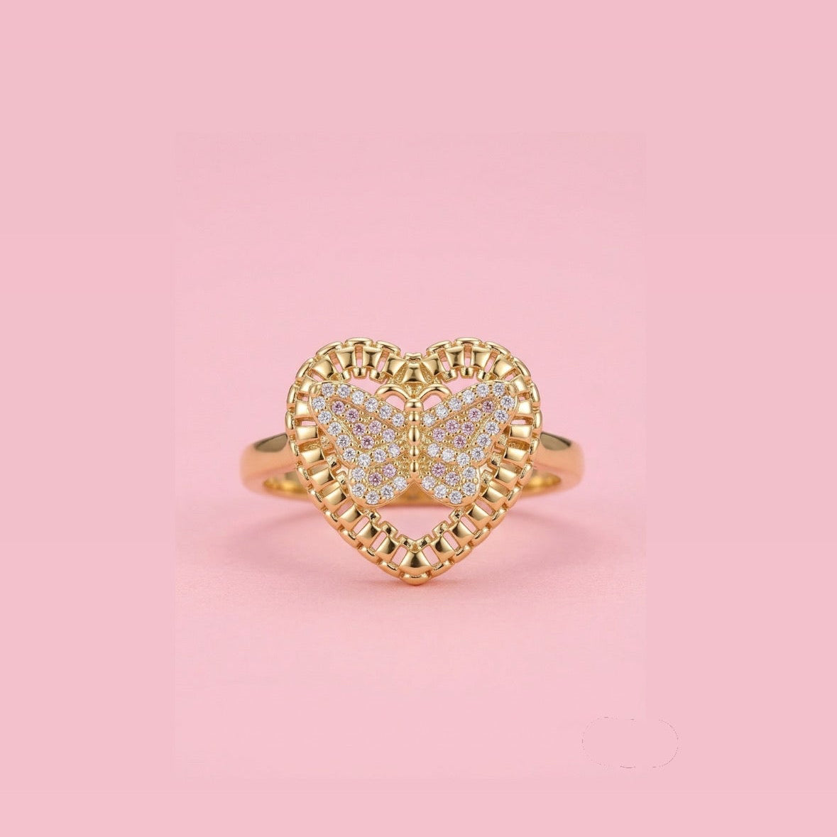 Pink Butterfly Rolex Ring