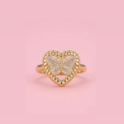 Pink Butterfly Rolex Ring