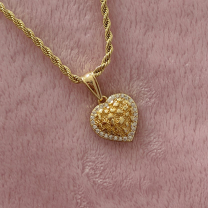 Bedazzled Heart Nugget Necklace