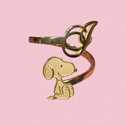 Snoopy Initial Custom Ring