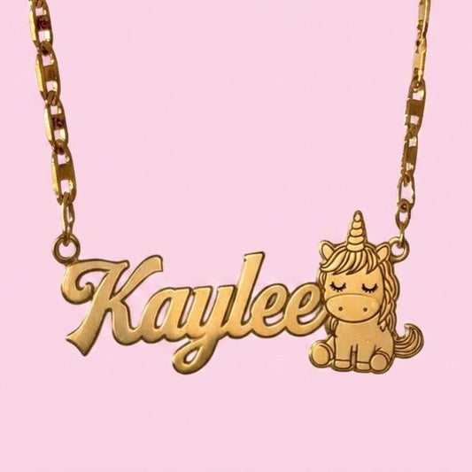 Unicorn Nameplate Necklace
