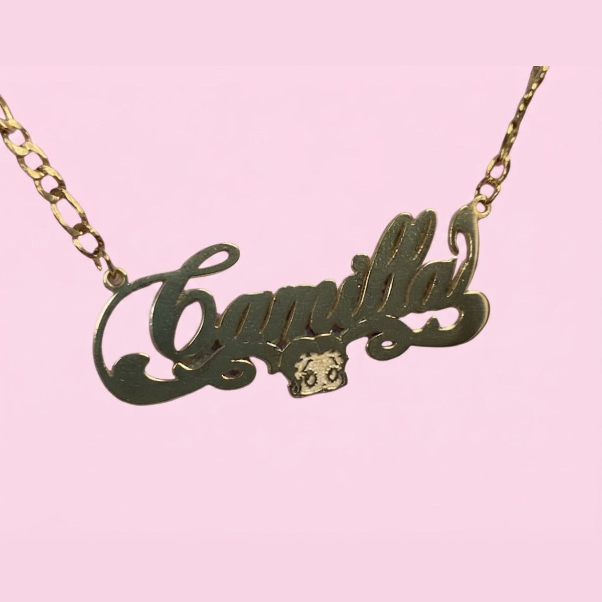 Betty Boop Cursive Nameplate Necklace